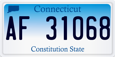 CT license plate AF31068