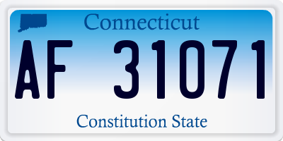 CT license plate AF31071