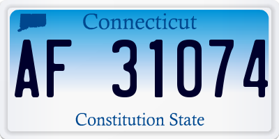 CT license plate AF31074