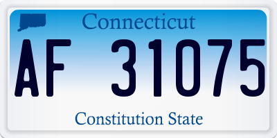 CT license plate AF31075