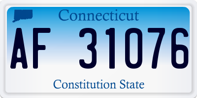 CT license plate AF31076