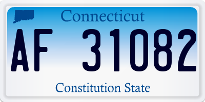 CT license plate AF31082