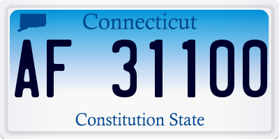 CT license plate AF31100