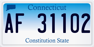 CT license plate AF31102