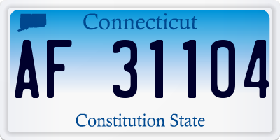 CT license plate AF31104