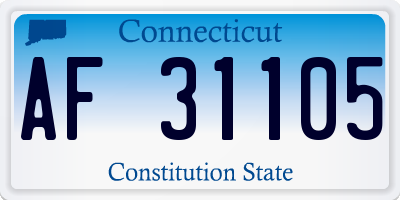 CT license plate AF31105