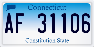 CT license plate AF31106