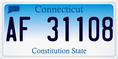 CT license plate AF31108