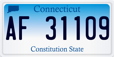 CT license plate AF31109