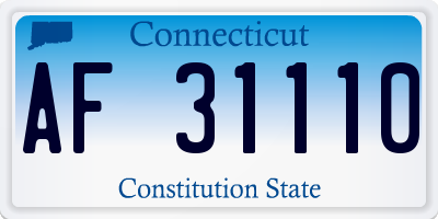 CT license plate AF31110