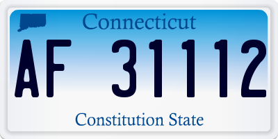 CT license plate AF31112