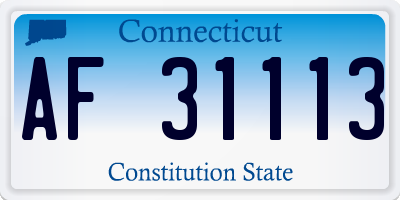 CT license plate AF31113