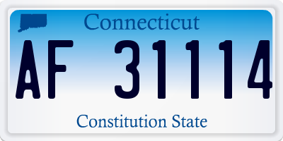 CT license plate AF31114