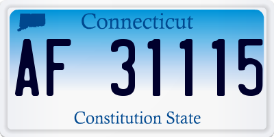 CT license plate AF31115