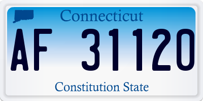 CT license plate AF31120