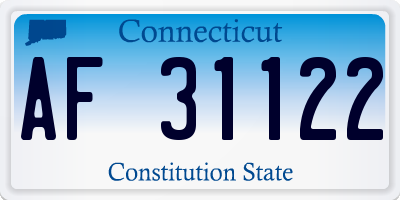 CT license plate AF31122