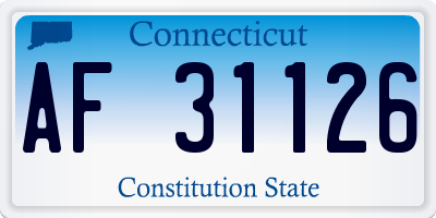 CT license plate AF31126