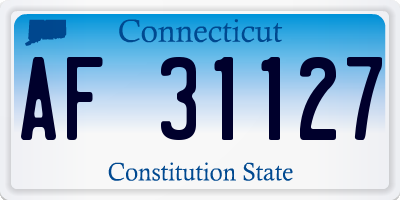 CT license plate AF31127