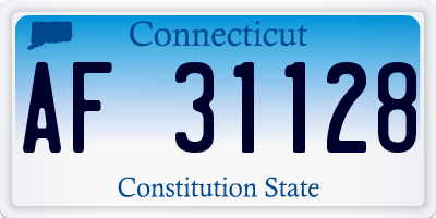 CT license plate AF31128