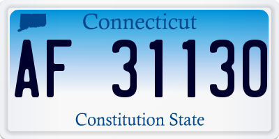 CT license plate AF31130