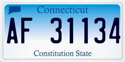 CT license plate AF31134