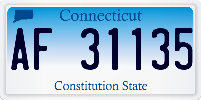 CT license plate AF31135