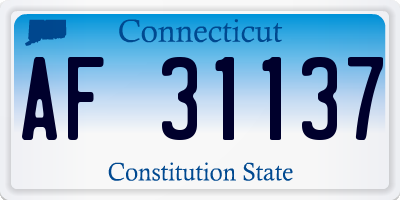 CT license plate AF31137