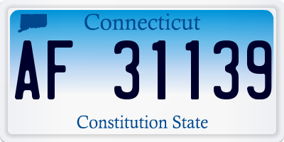 CT license plate AF31139