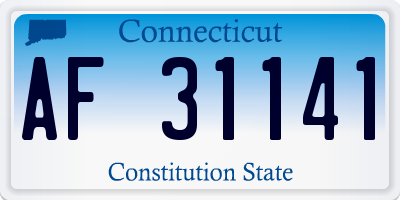 CT license plate AF31141