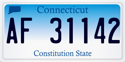 CT license plate AF31142