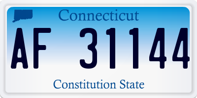 CT license plate AF31144