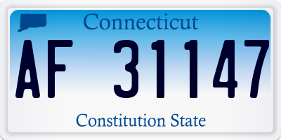 CT license plate AF31147