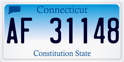 CT license plate AF31148