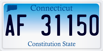 CT license plate AF31150