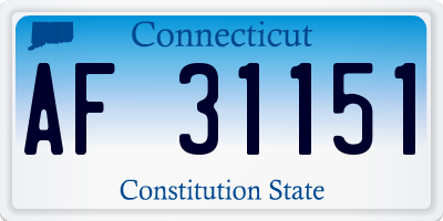 CT license plate AF31151