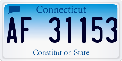CT license plate AF31153