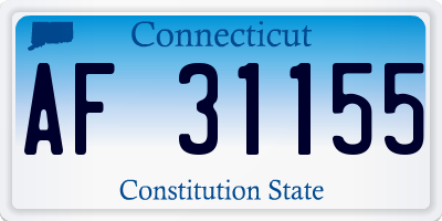 CT license plate AF31155