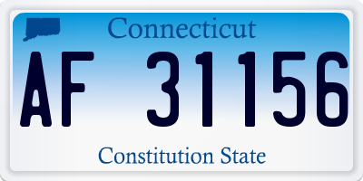 CT license plate AF31156