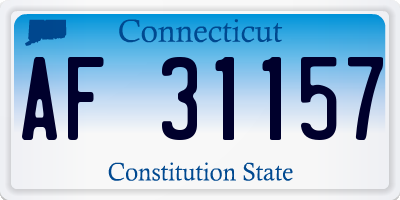 CT license plate AF31157