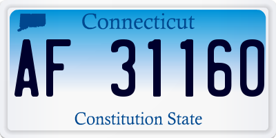 CT license plate AF31160