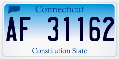 CT license plate AF31162