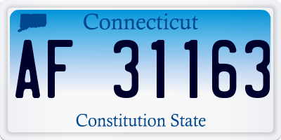 CT license plate AF31163