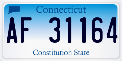 CT license plate AF31164