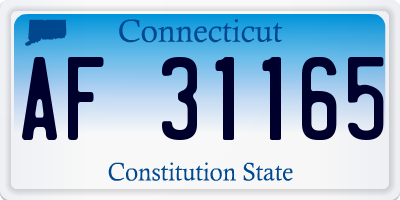 CT license plate AF31165