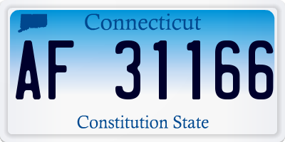 CT license plate AF31166
