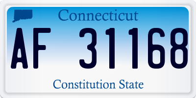 CT license plate AF31168