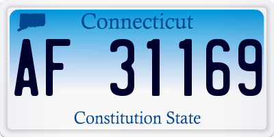 CT license plate AF31169