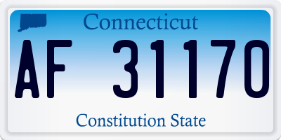CT license plate AF31170