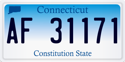 CT license plate AF31171