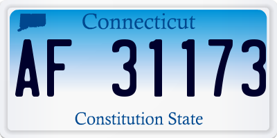 CT license plate AF31173